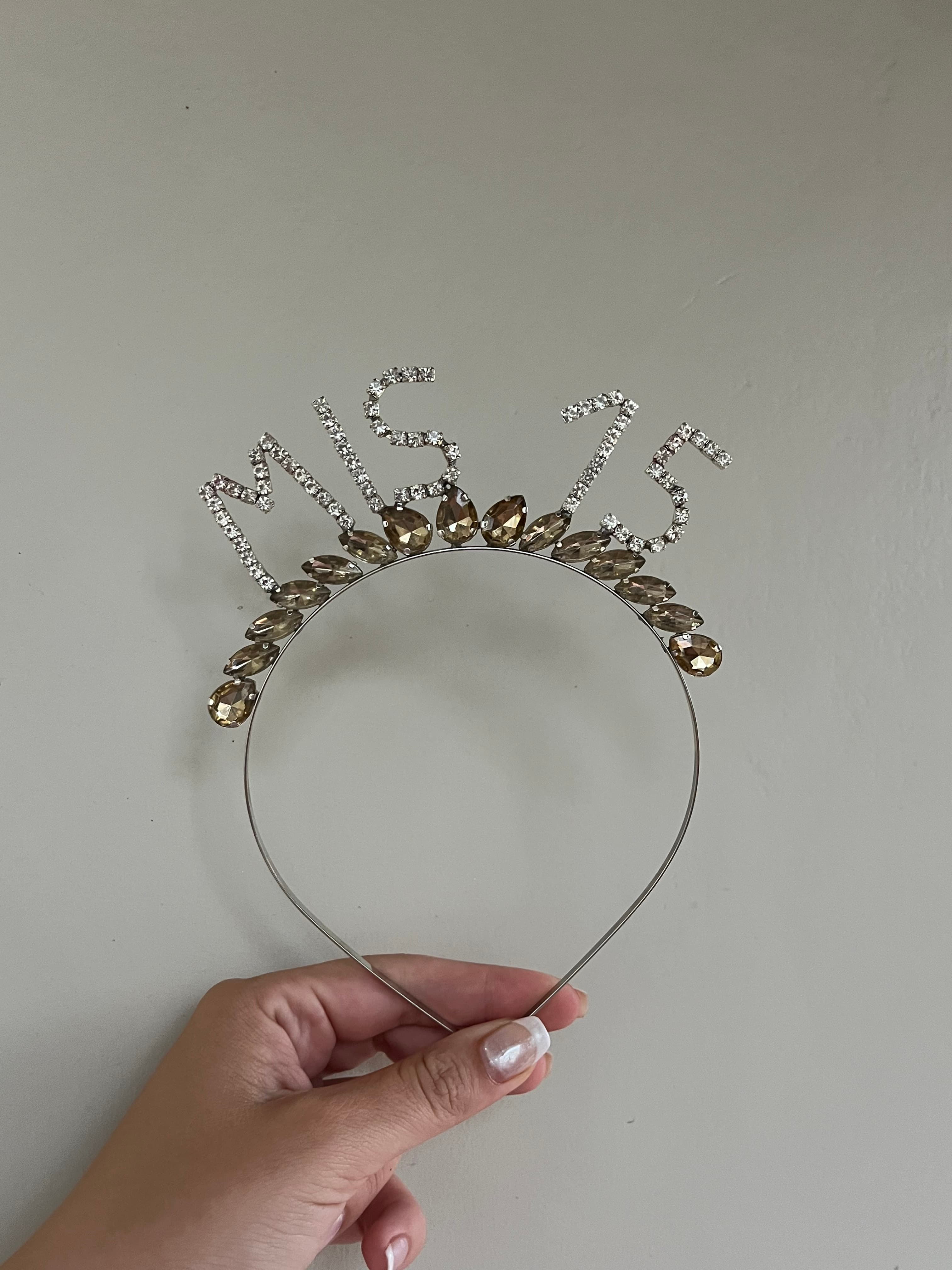 Vincha strass y corona de gemas