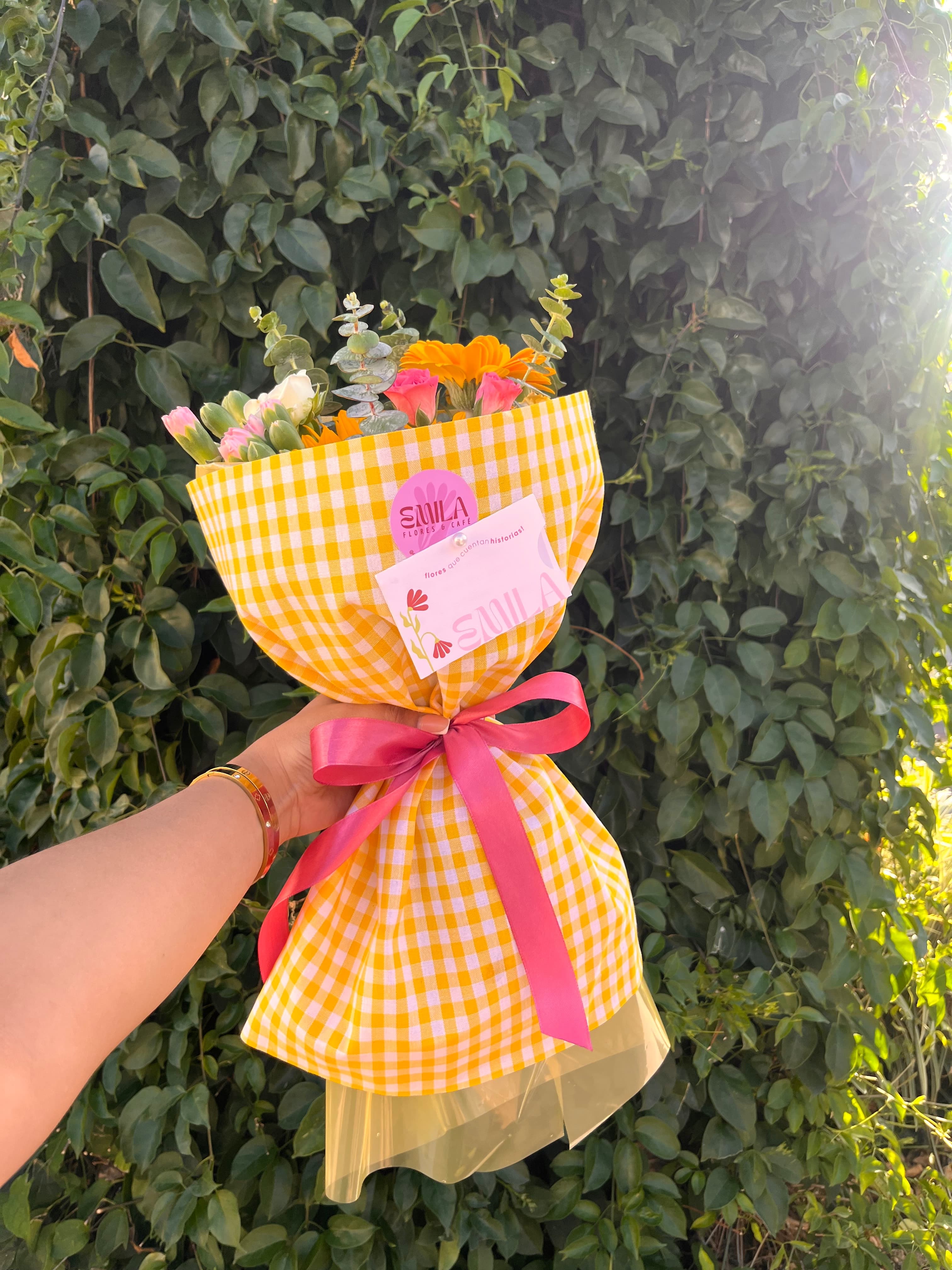 Mix de flores con tela