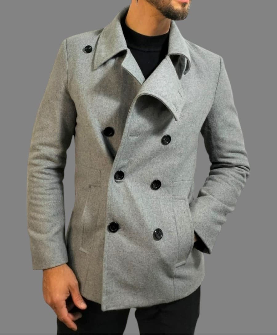 Chamarra en paño gris 