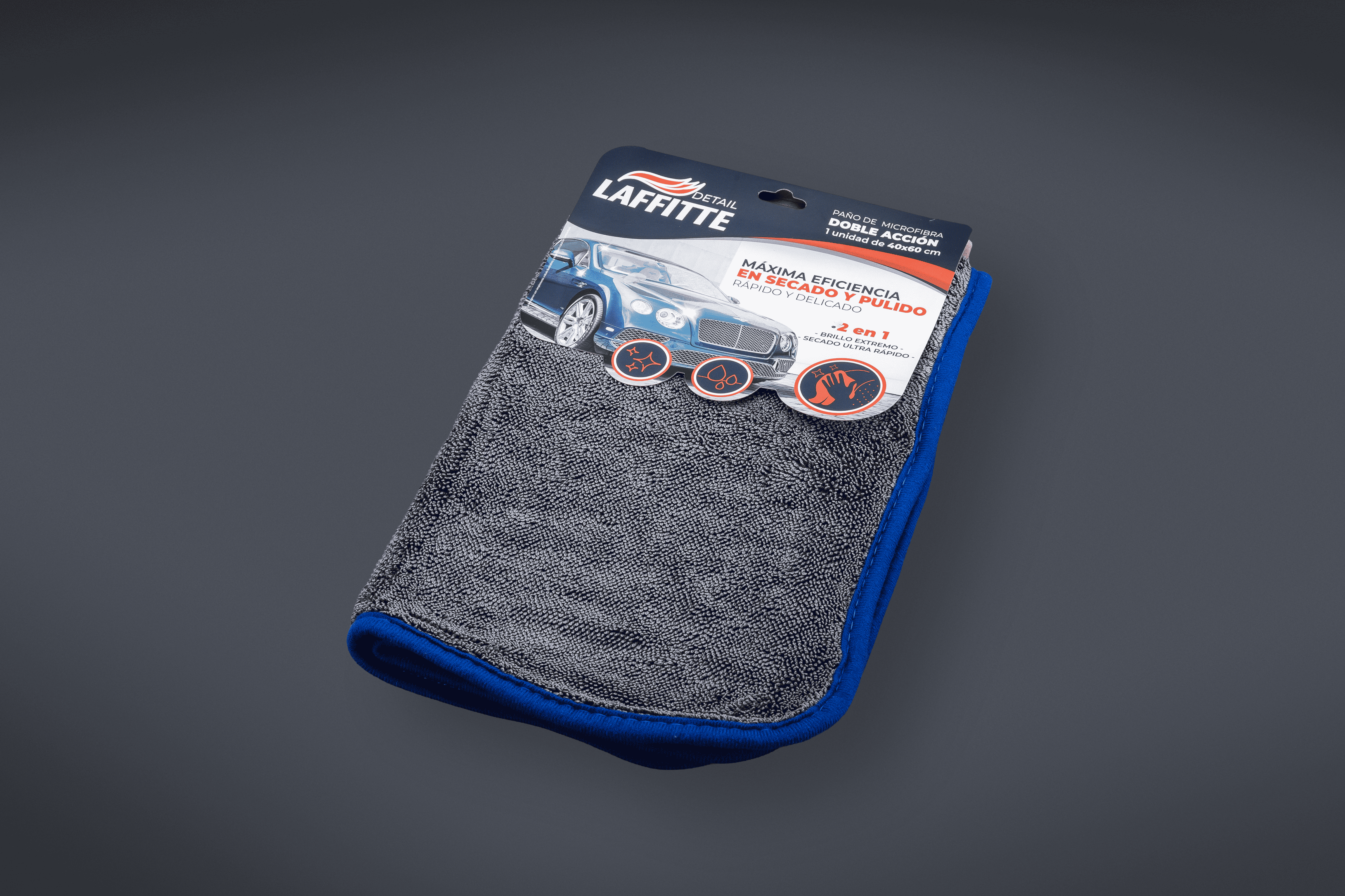 PAÑO DE MICROFIBRA 40x60 DOBLE GRIS LAFFITTÉ