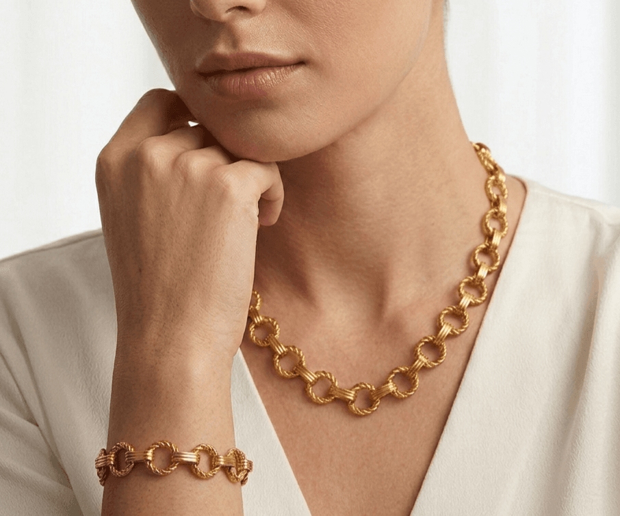 Collar y pulcera geometica