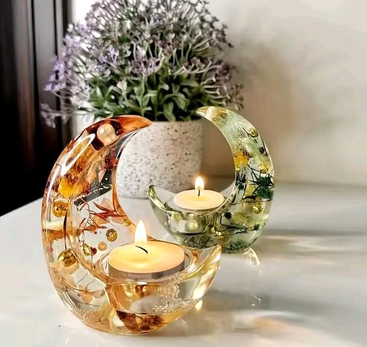 Porta vela media luna