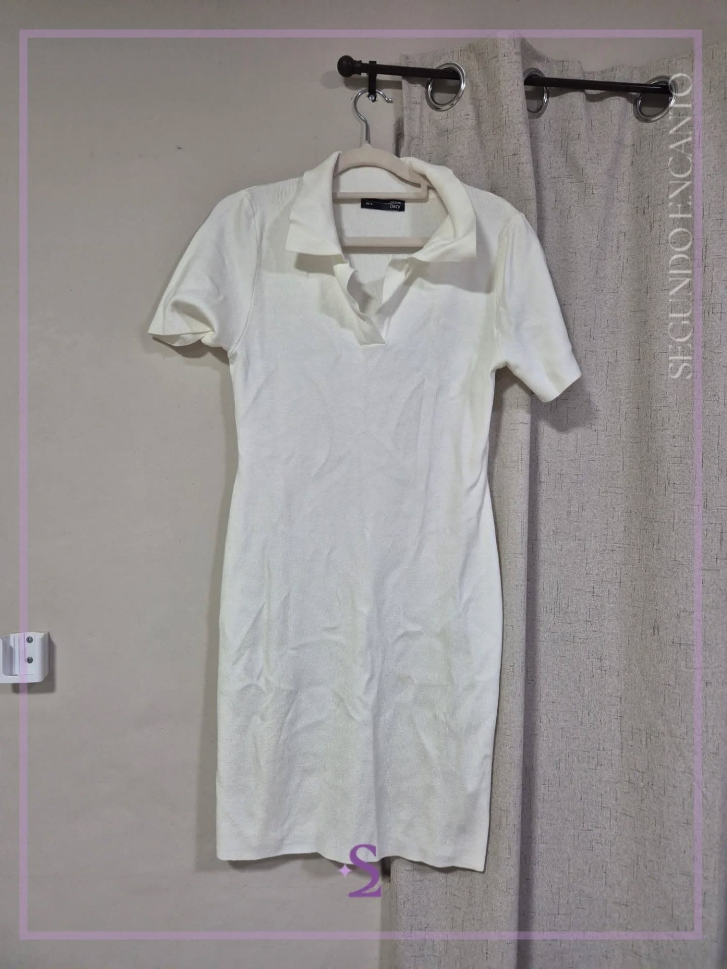 Vestido blanco cuello tipo polo L