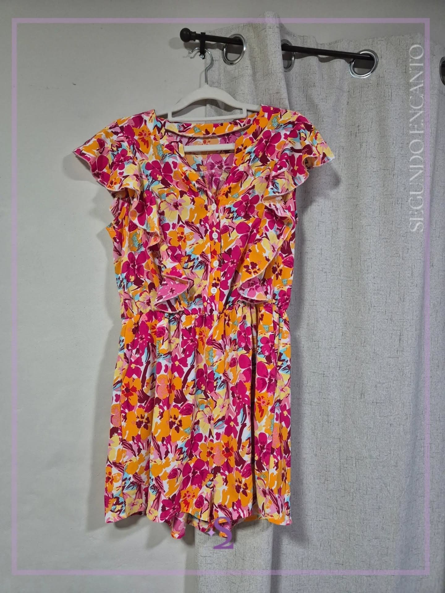 Romper floreado simula vestido L