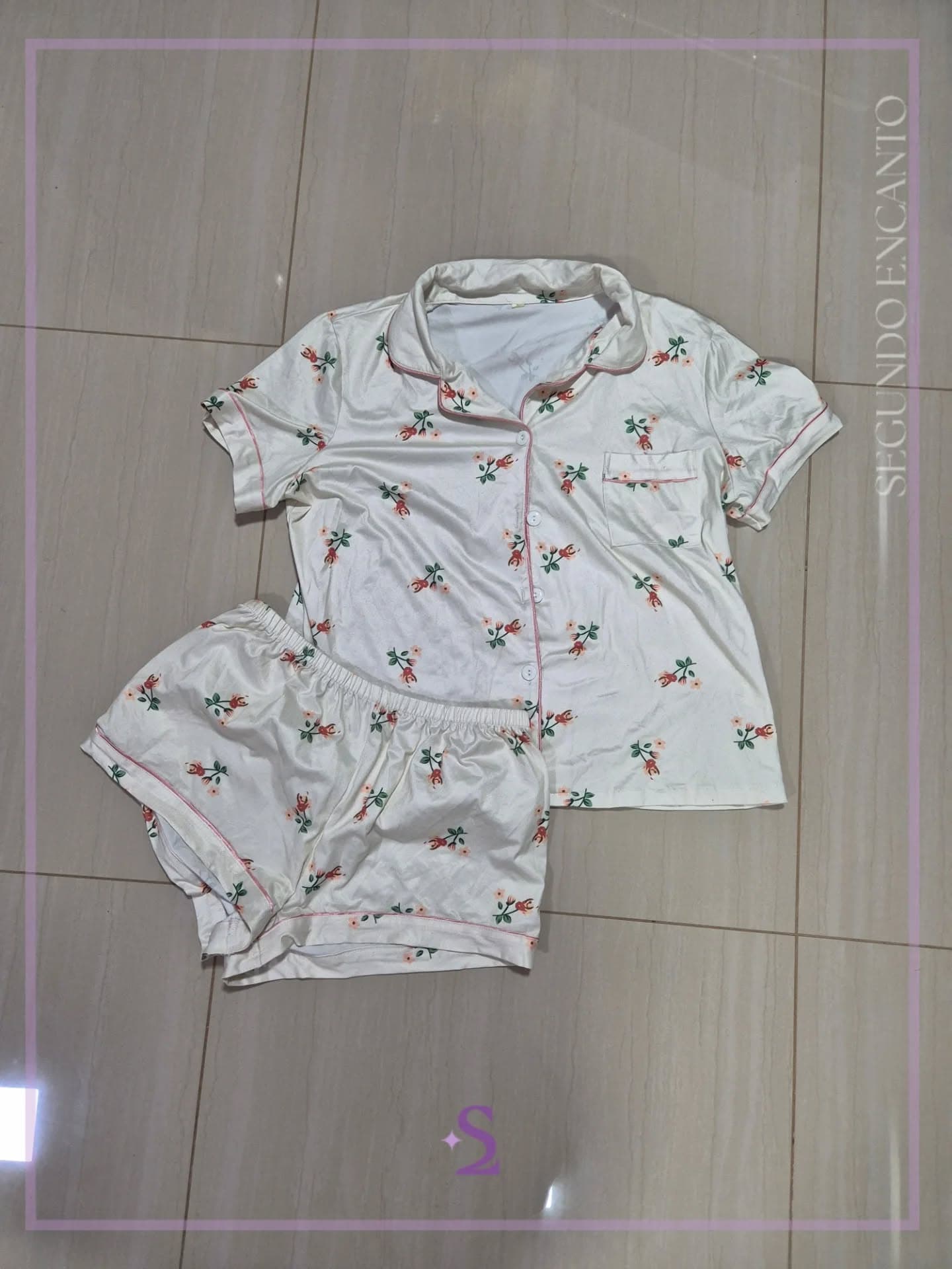 Conjunto pijama de flores L