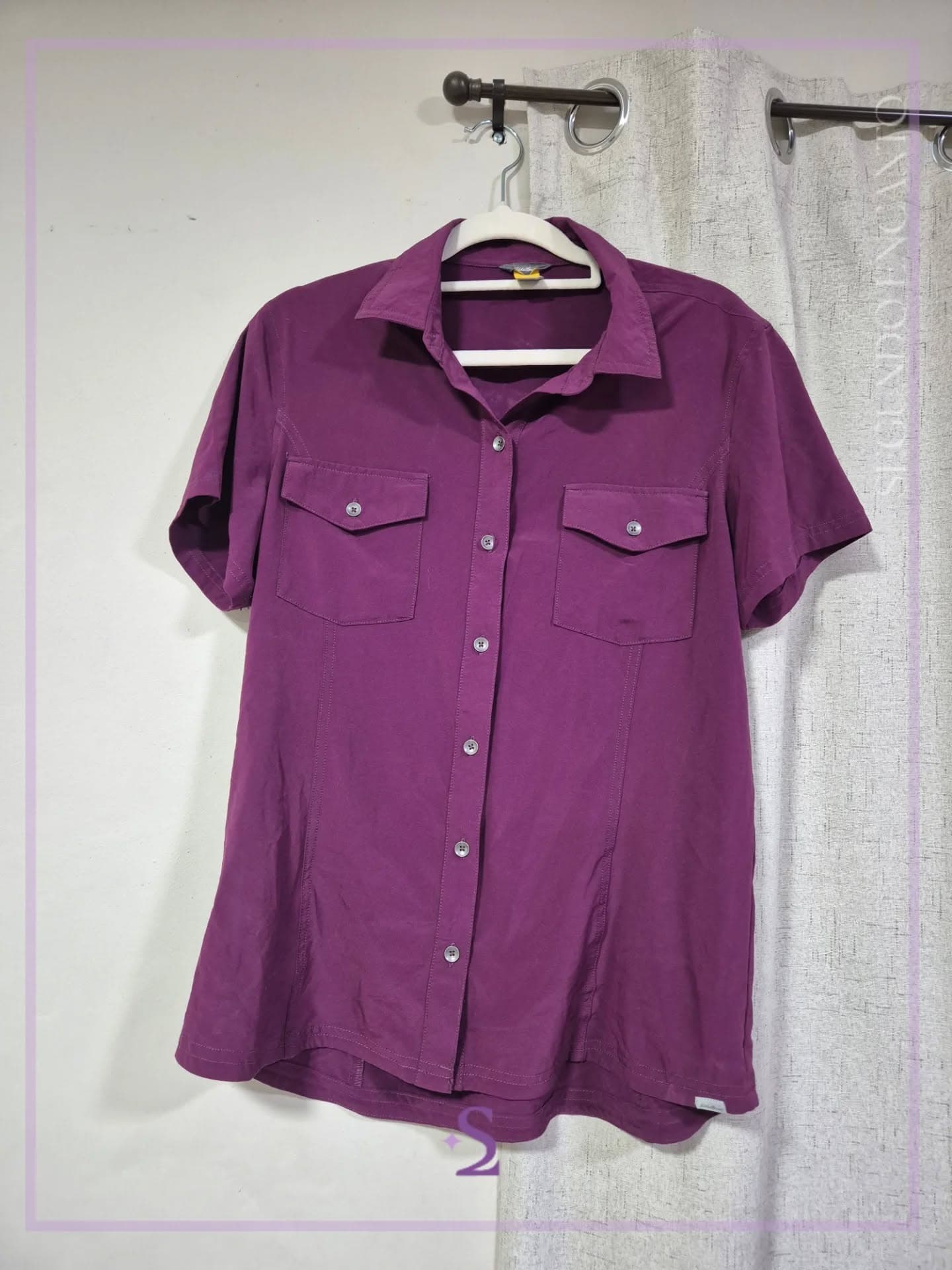 Camisa de botones color magenta M