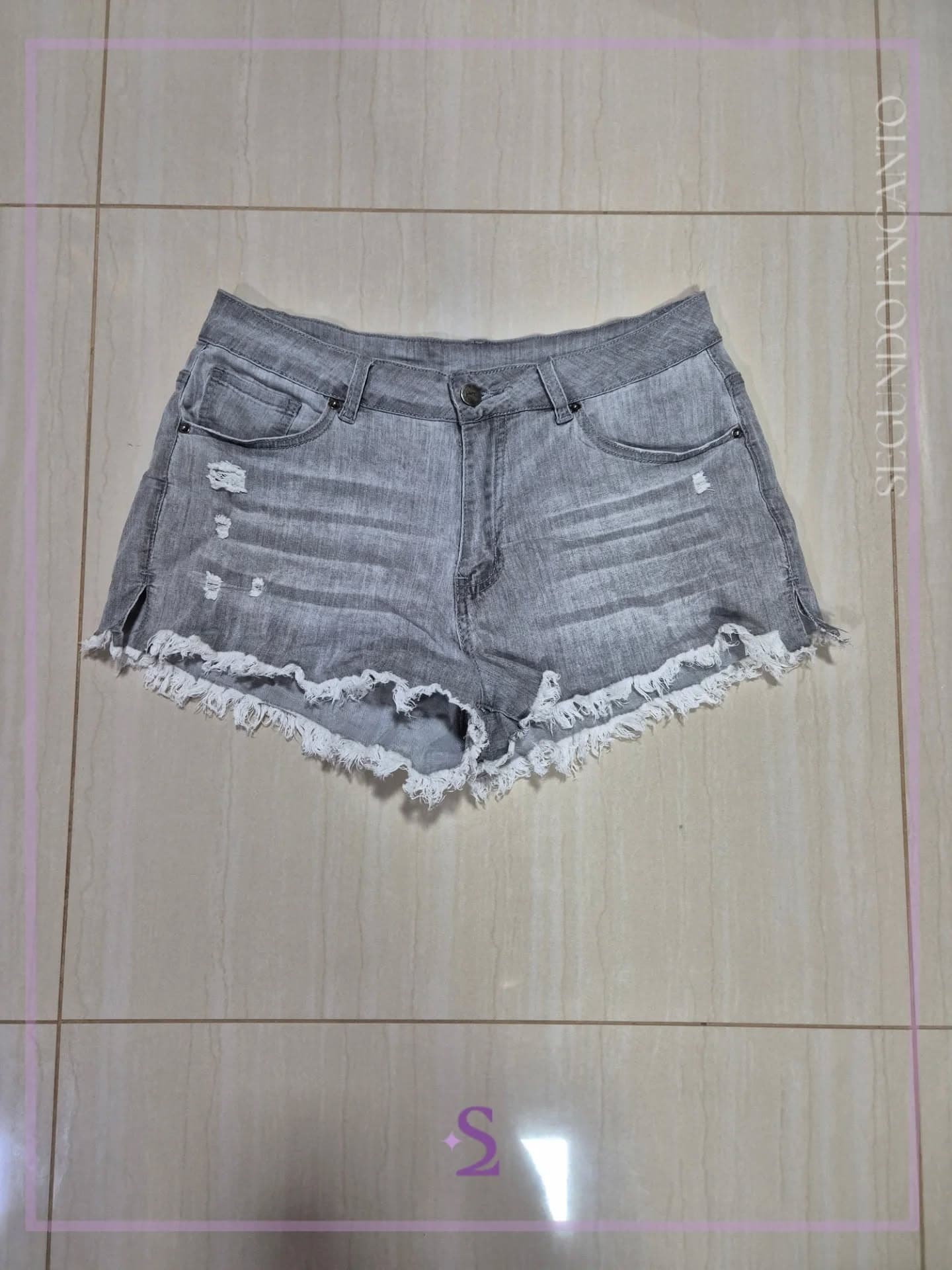 Short corto color gris L