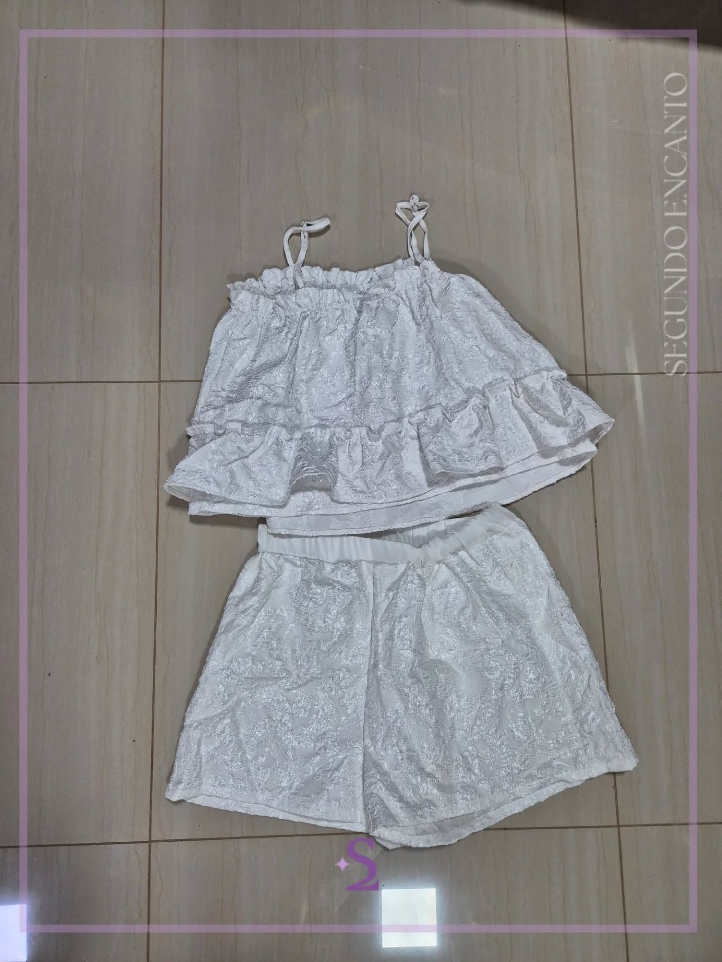 Conjunto blanco blusa y short L