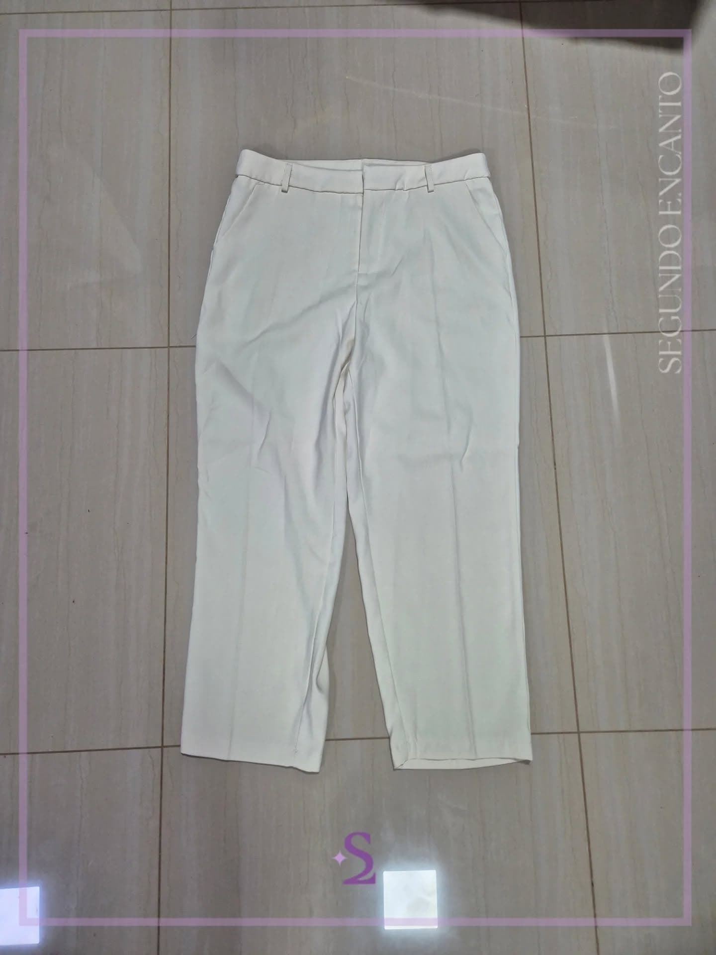 Pantalon formal blanco hueso L grande