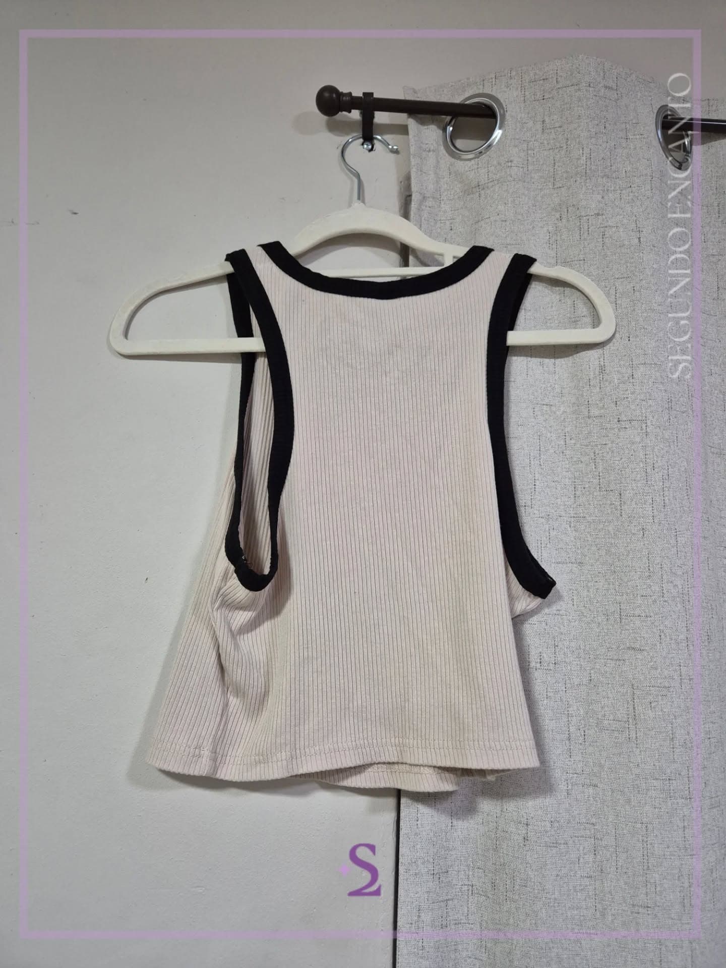 Crop top blanco hueso L