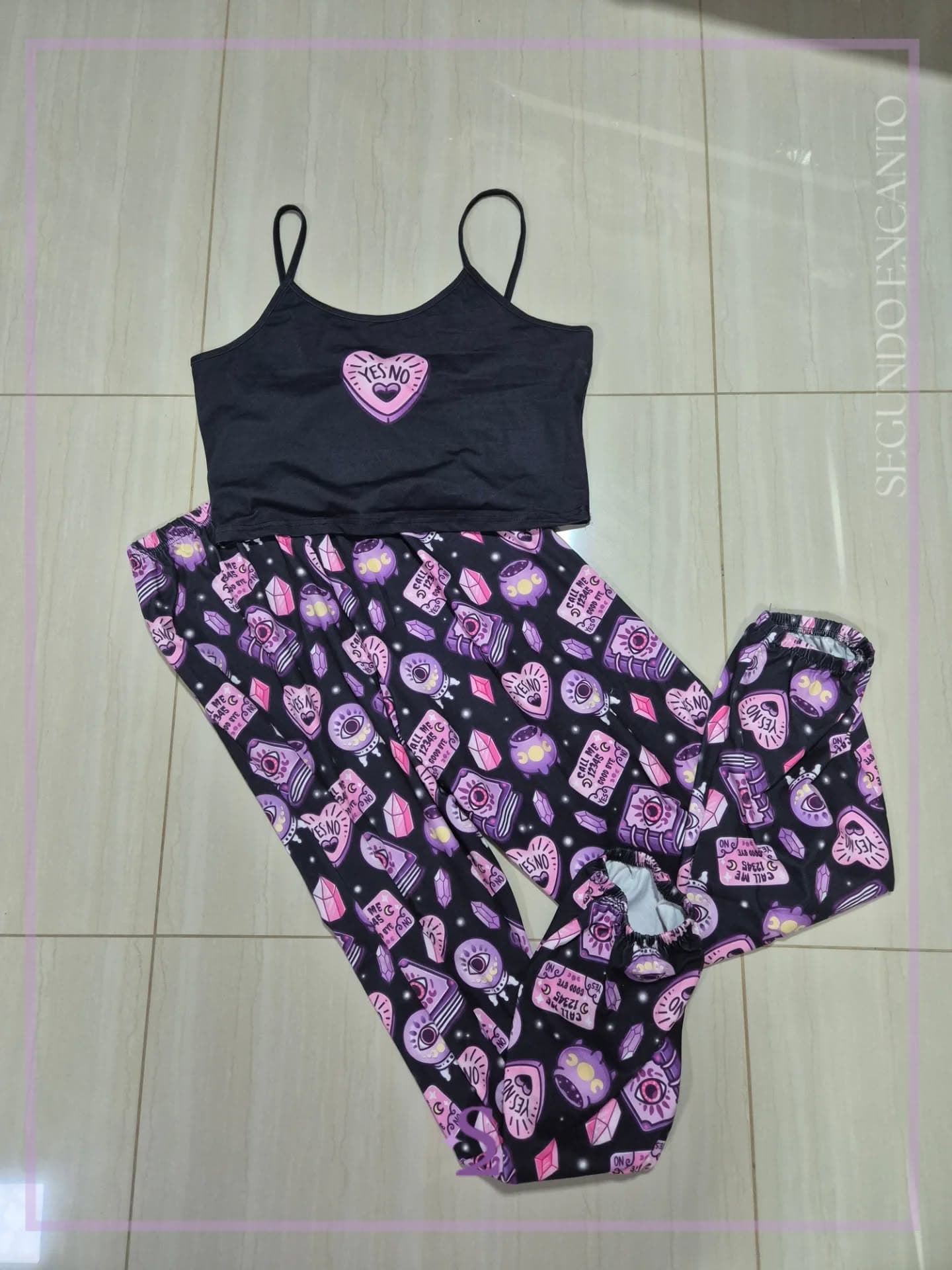 Conjunto pijama top y pantalon L
