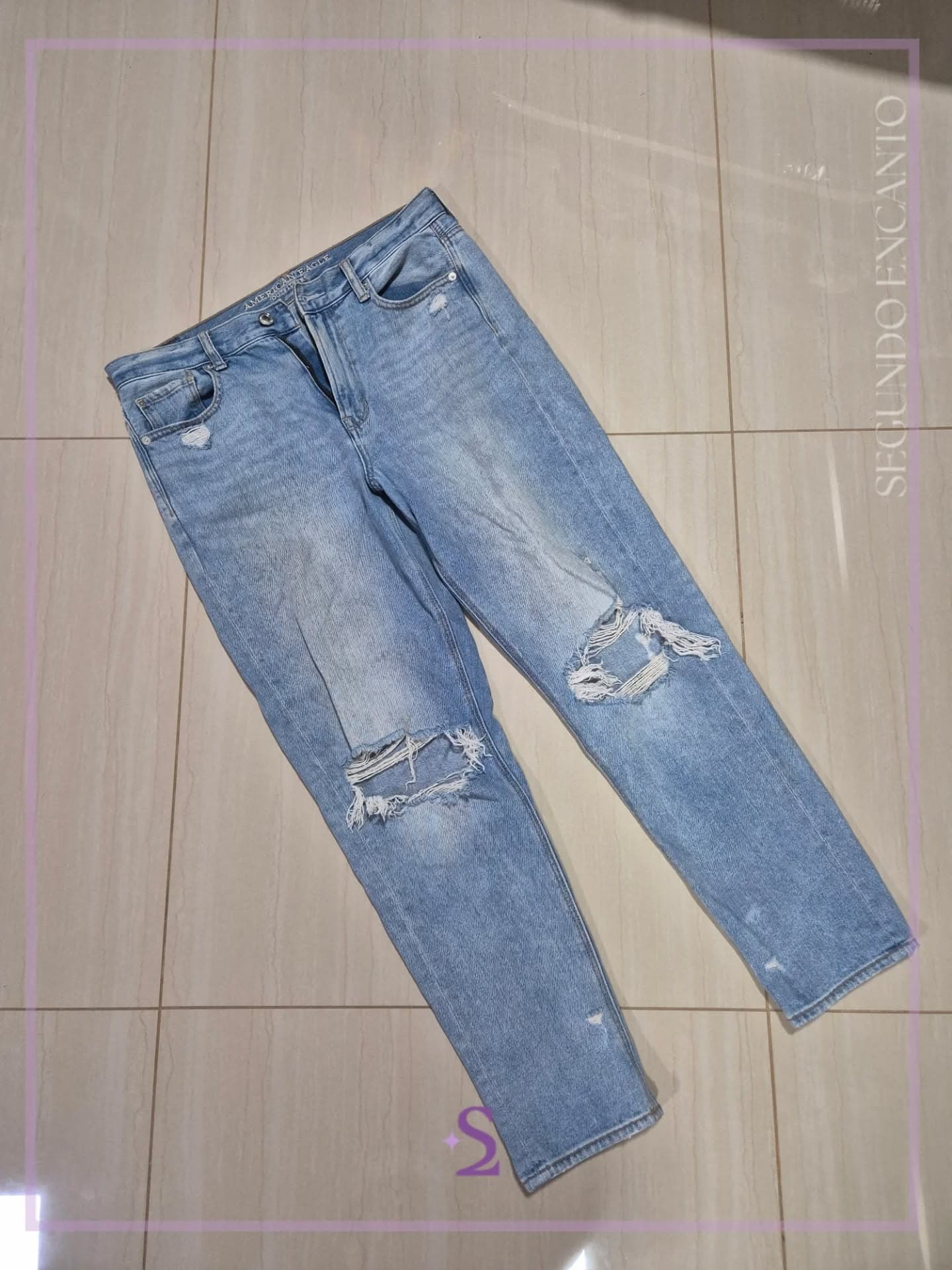 Mom jeans roto talla 8 M/L