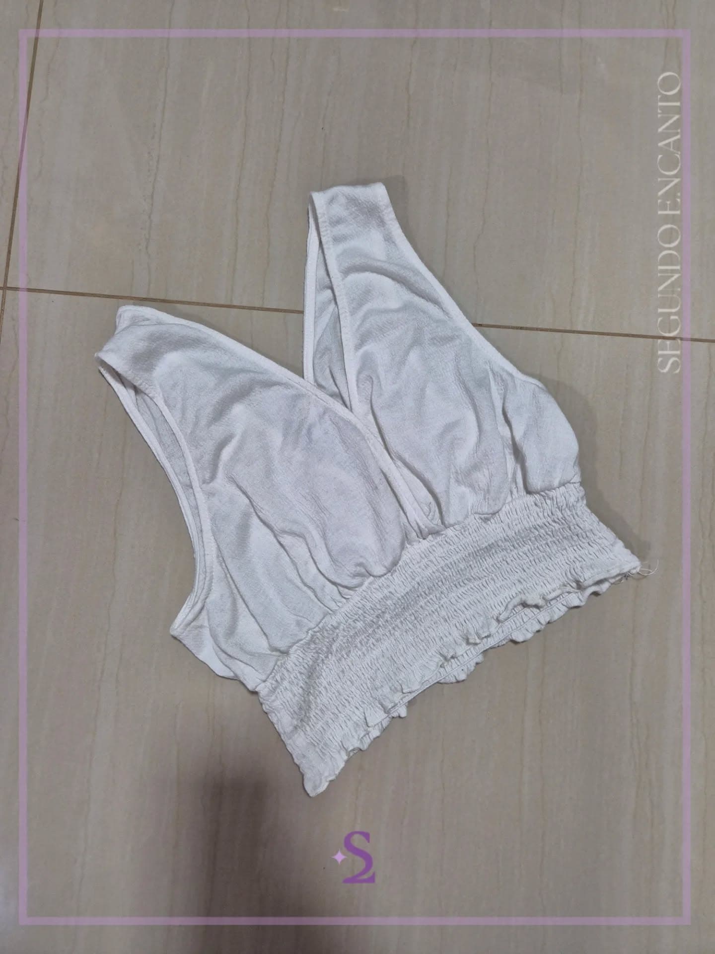 Top en V color blanco S/M