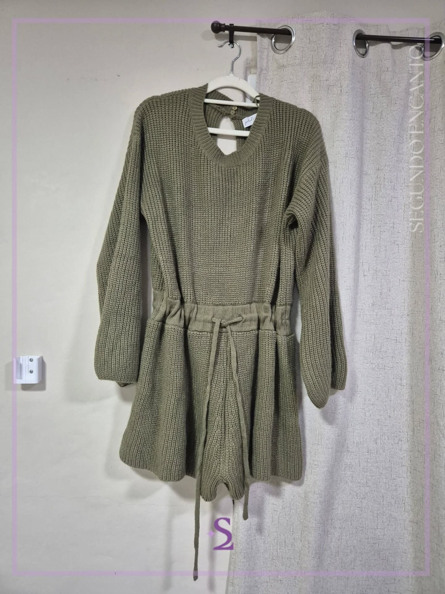 Romper verde tejido M/L grande