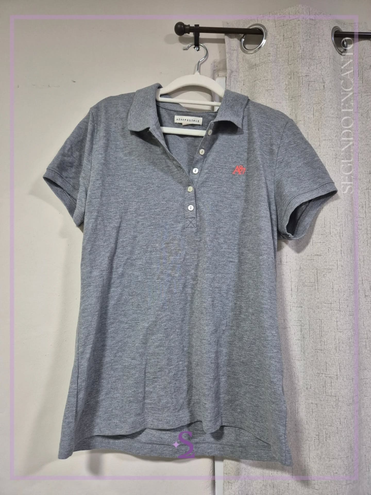 Camisa tipo polo color gris L/M