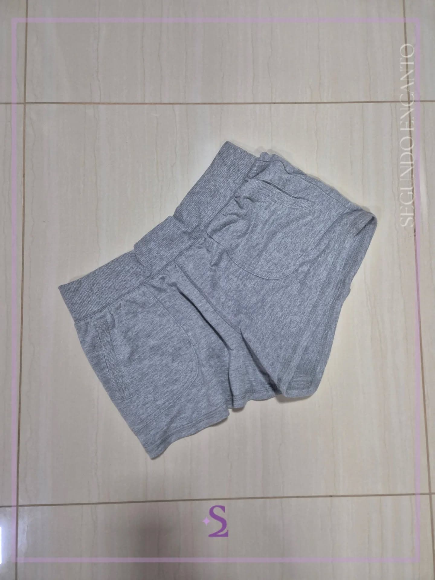 Short gris de algodon M