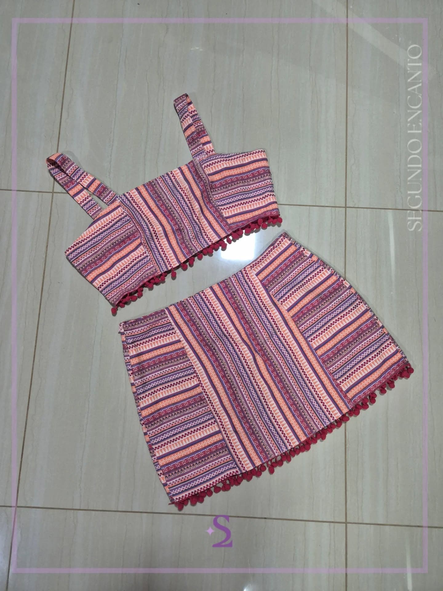 Conjunto top y falda M