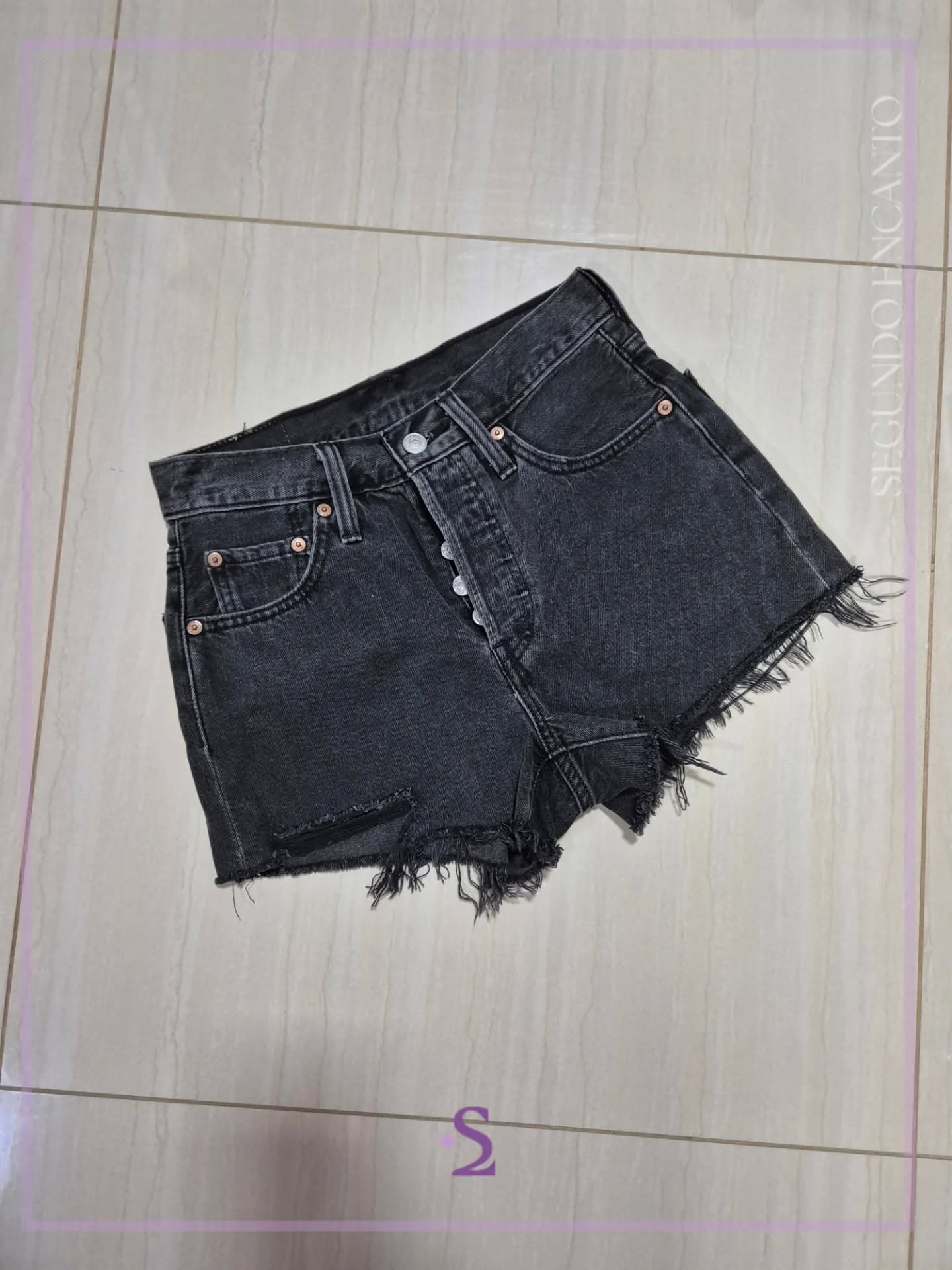 Short mezclilla color negro w24 s/m