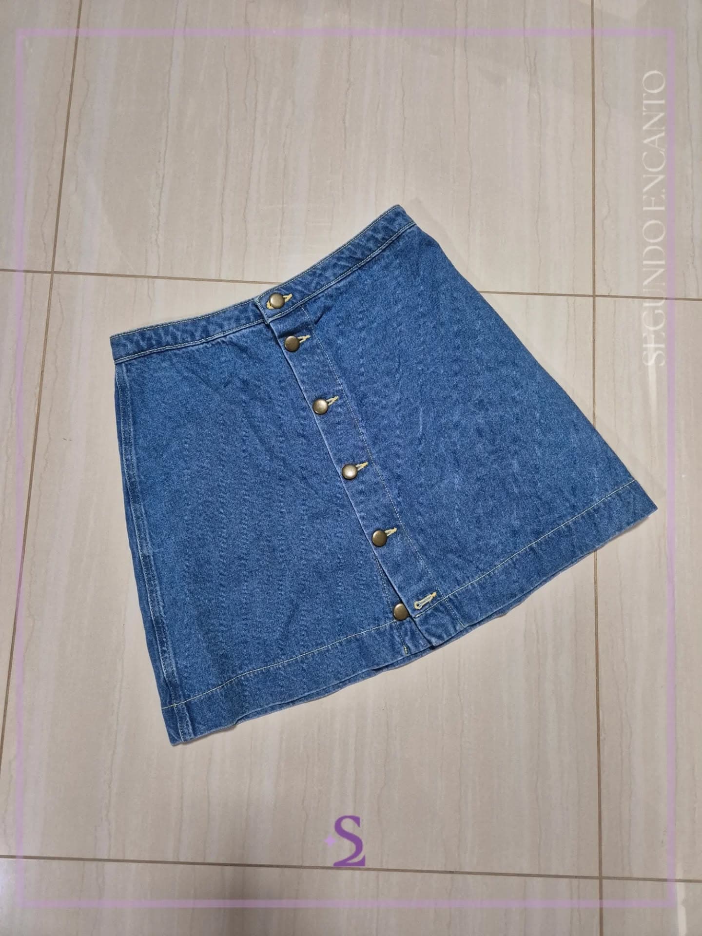 Falda denim botones frontales M 