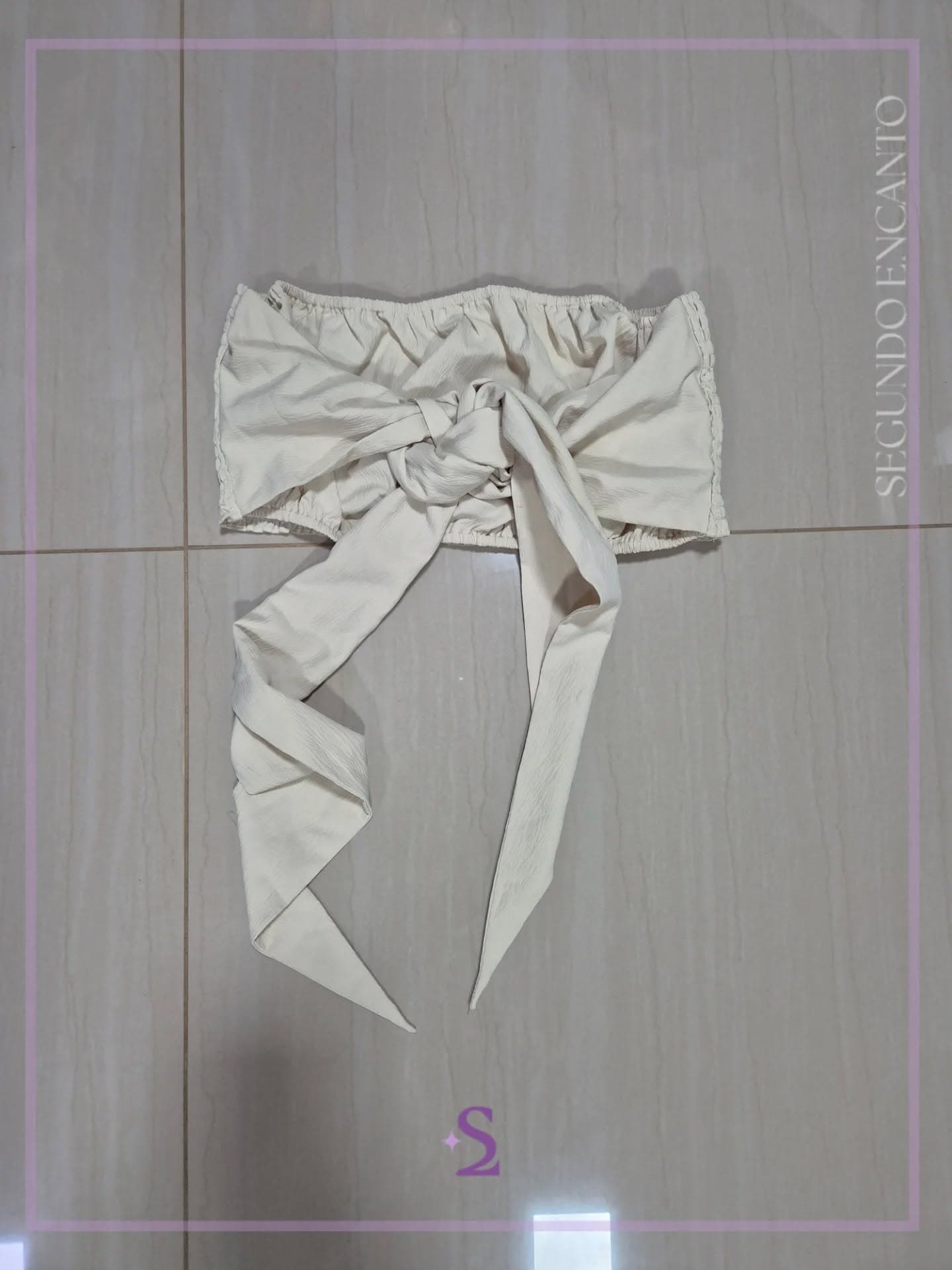 Crop top tubo con ajuste de moño L