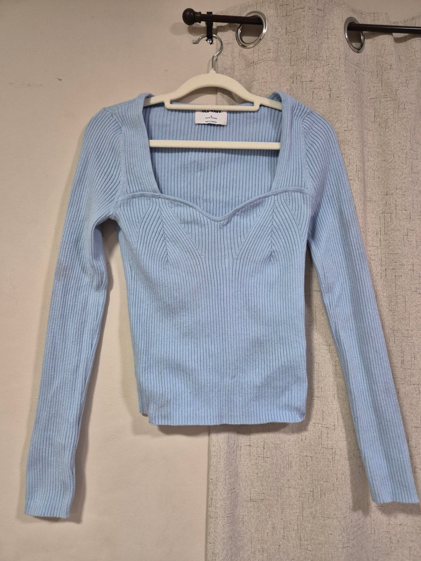Blusa celeste manga larga M