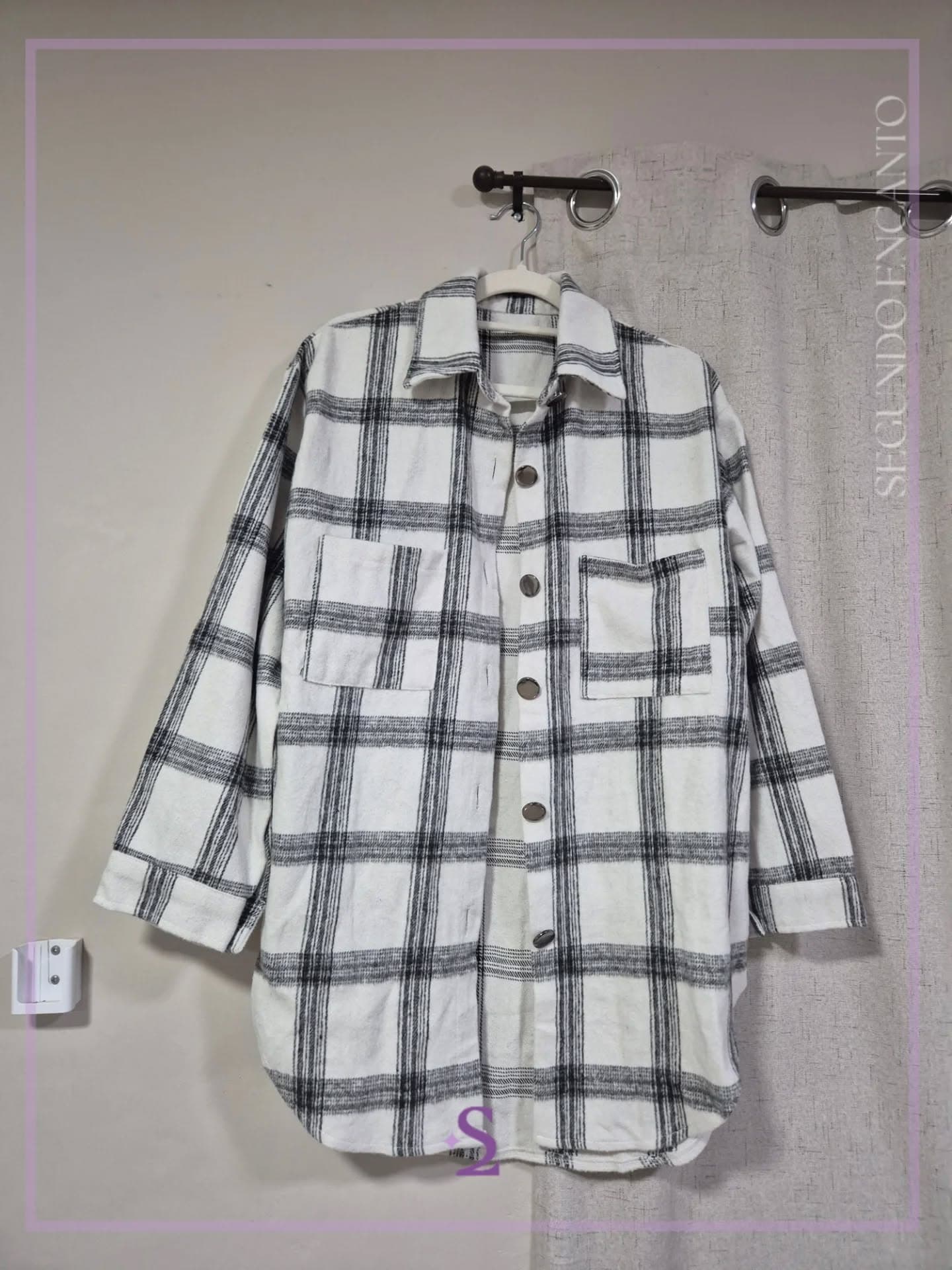 Chaqueta blanco y negro a cuadros M