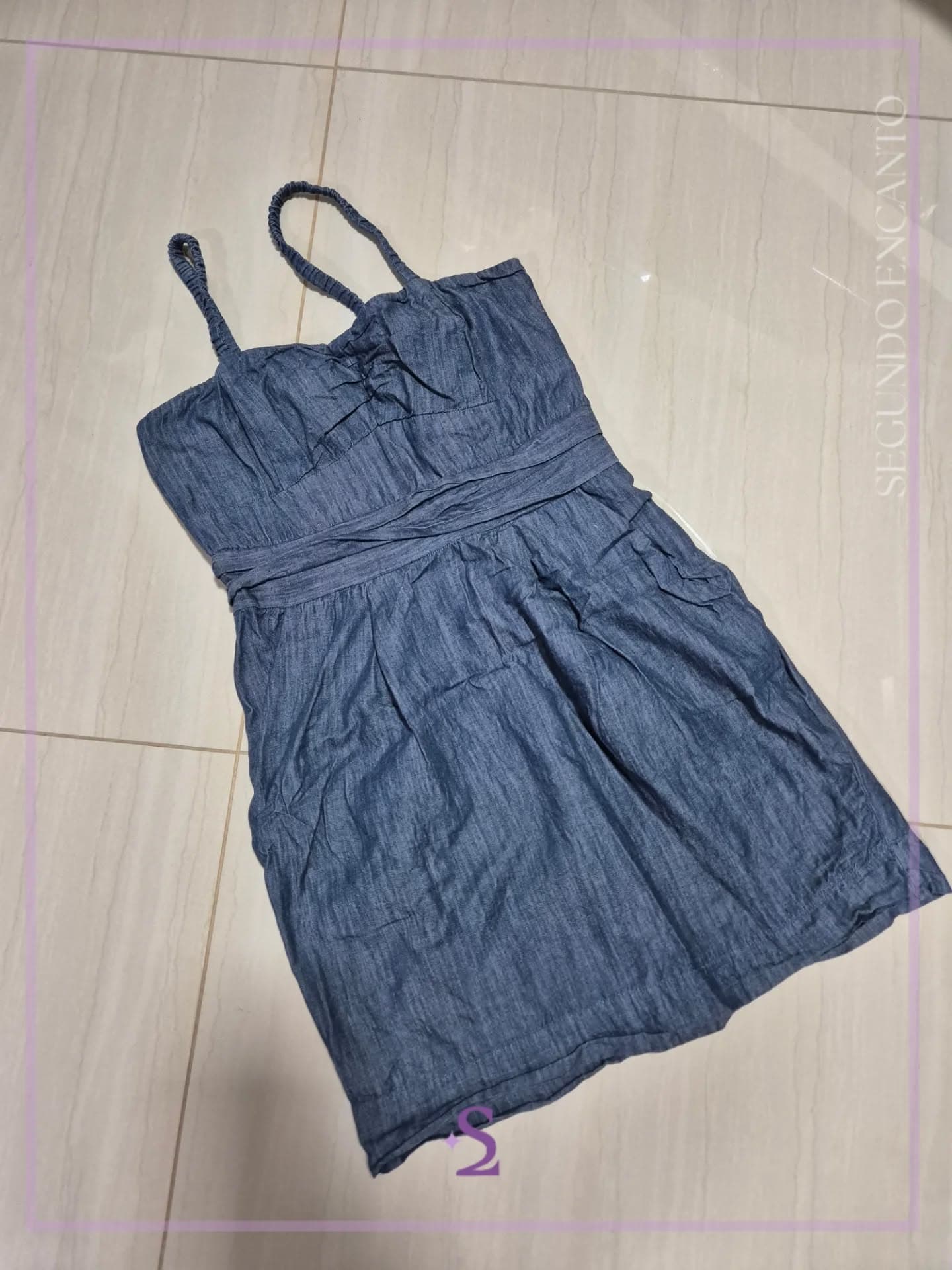 Vestido azul de algodon M