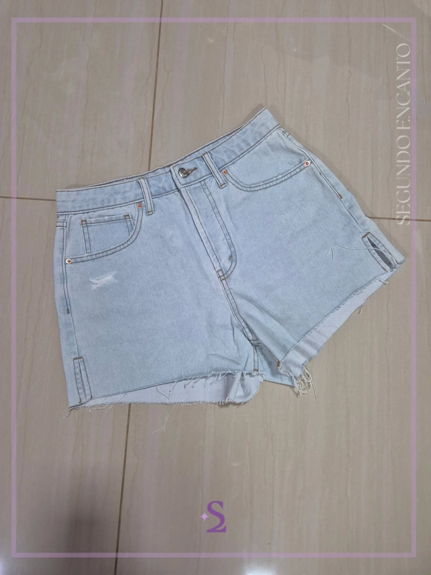 Short denim azul claro XS