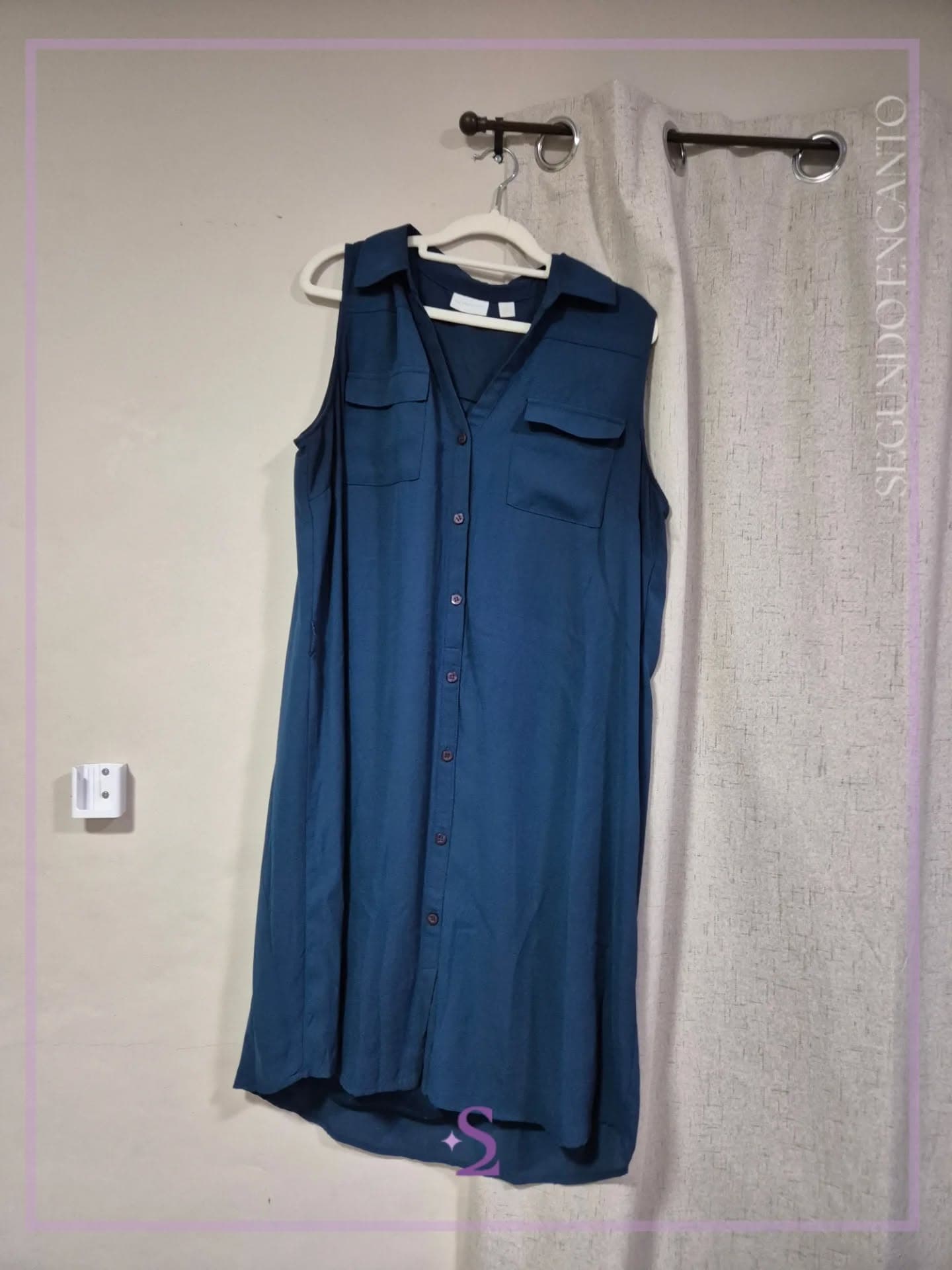 Vestido tipo tunica azul L 