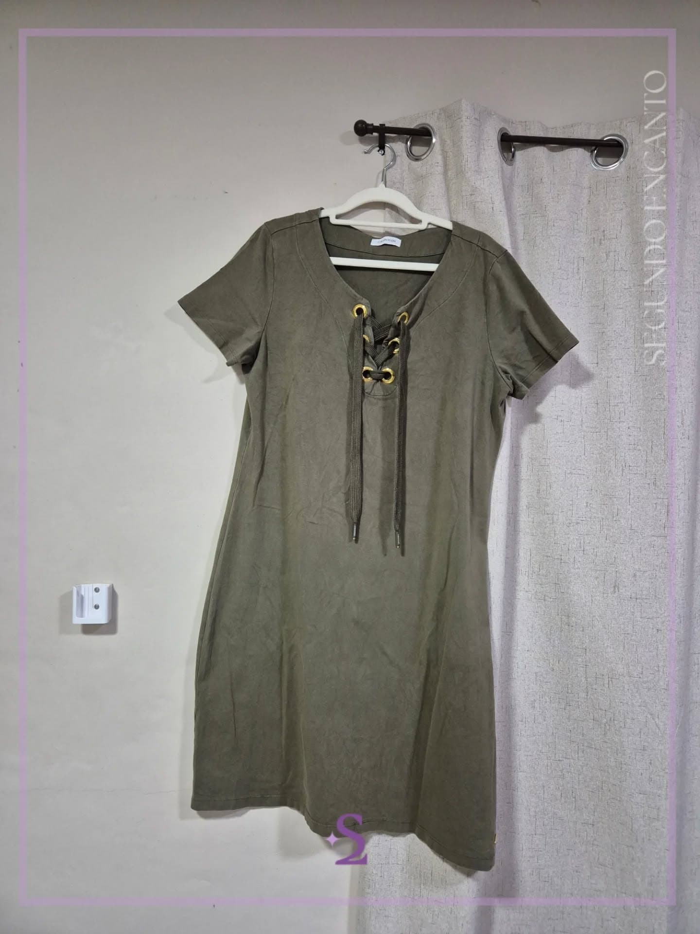 Vestido tipo tunica color verde L 