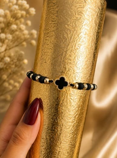 Pulsera van cleef piedra negra 