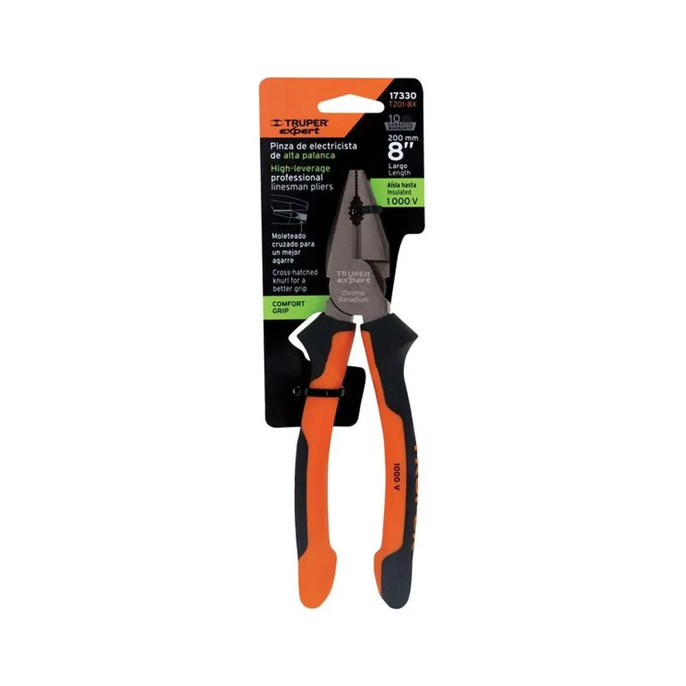 Alicate universal para electricista1000V 8 pulg. truper