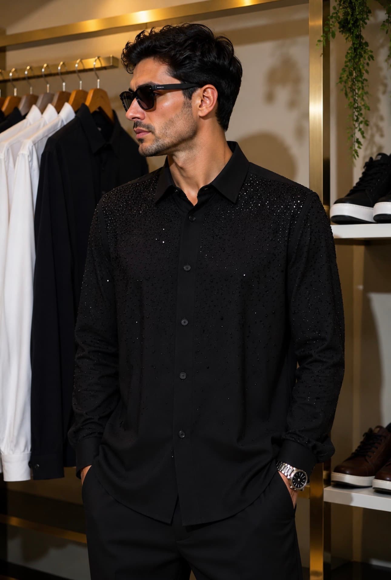 CAMISA LARGA BRILLOS 