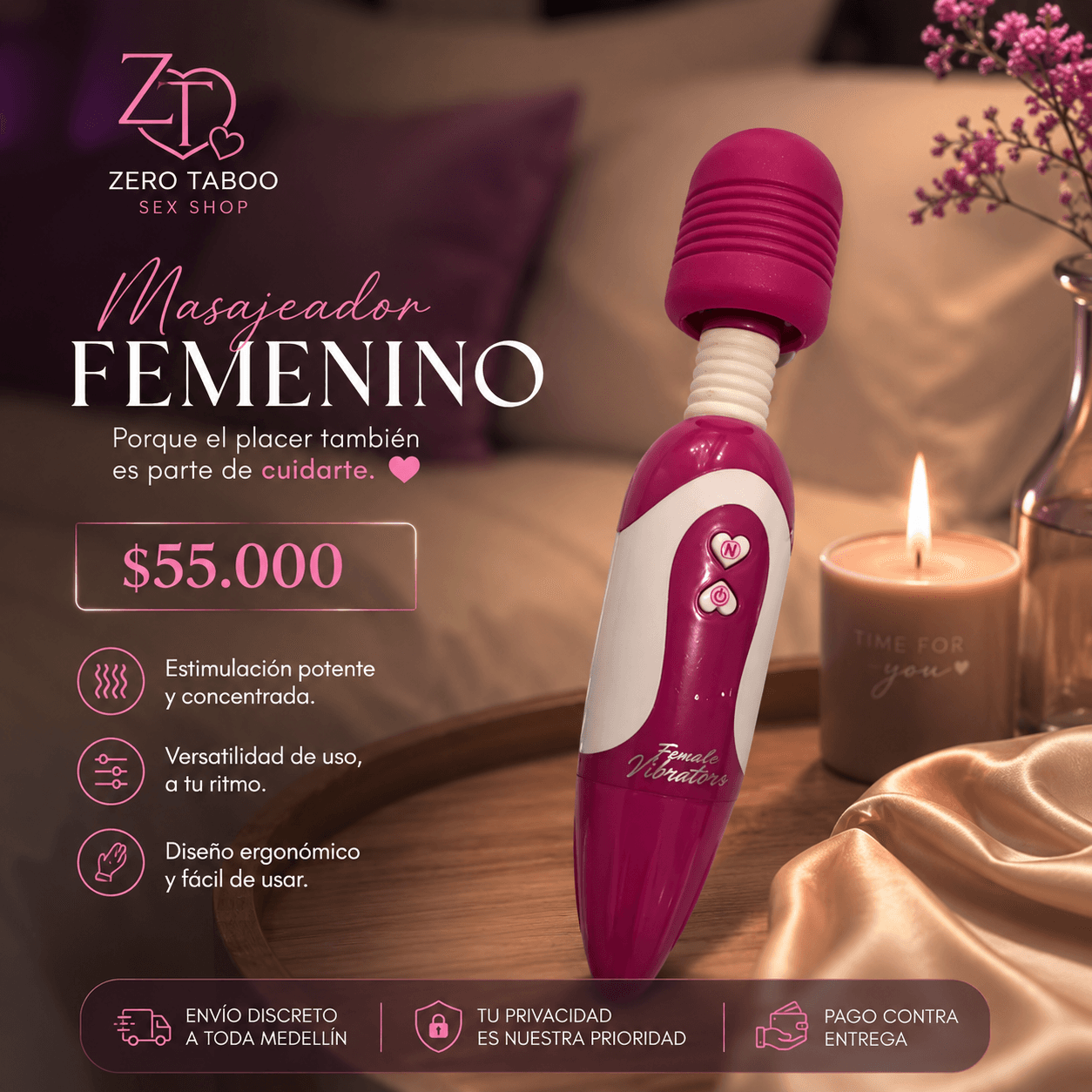 Vibrador Femenino tipo Varita Masajeadora