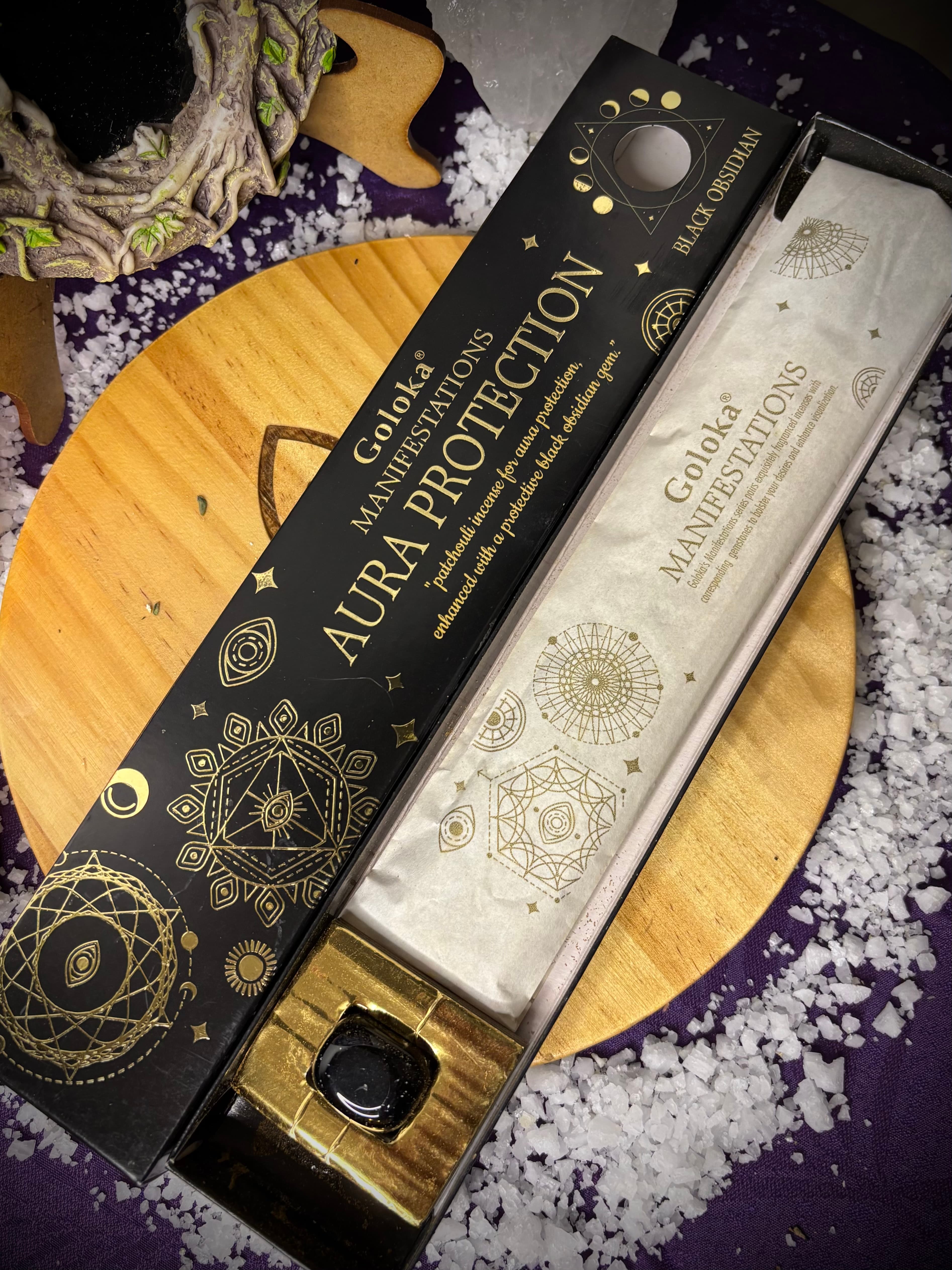 Incienso Goloka Manifestations - Aura Protection (Pachulí y Obsidiana Negra)