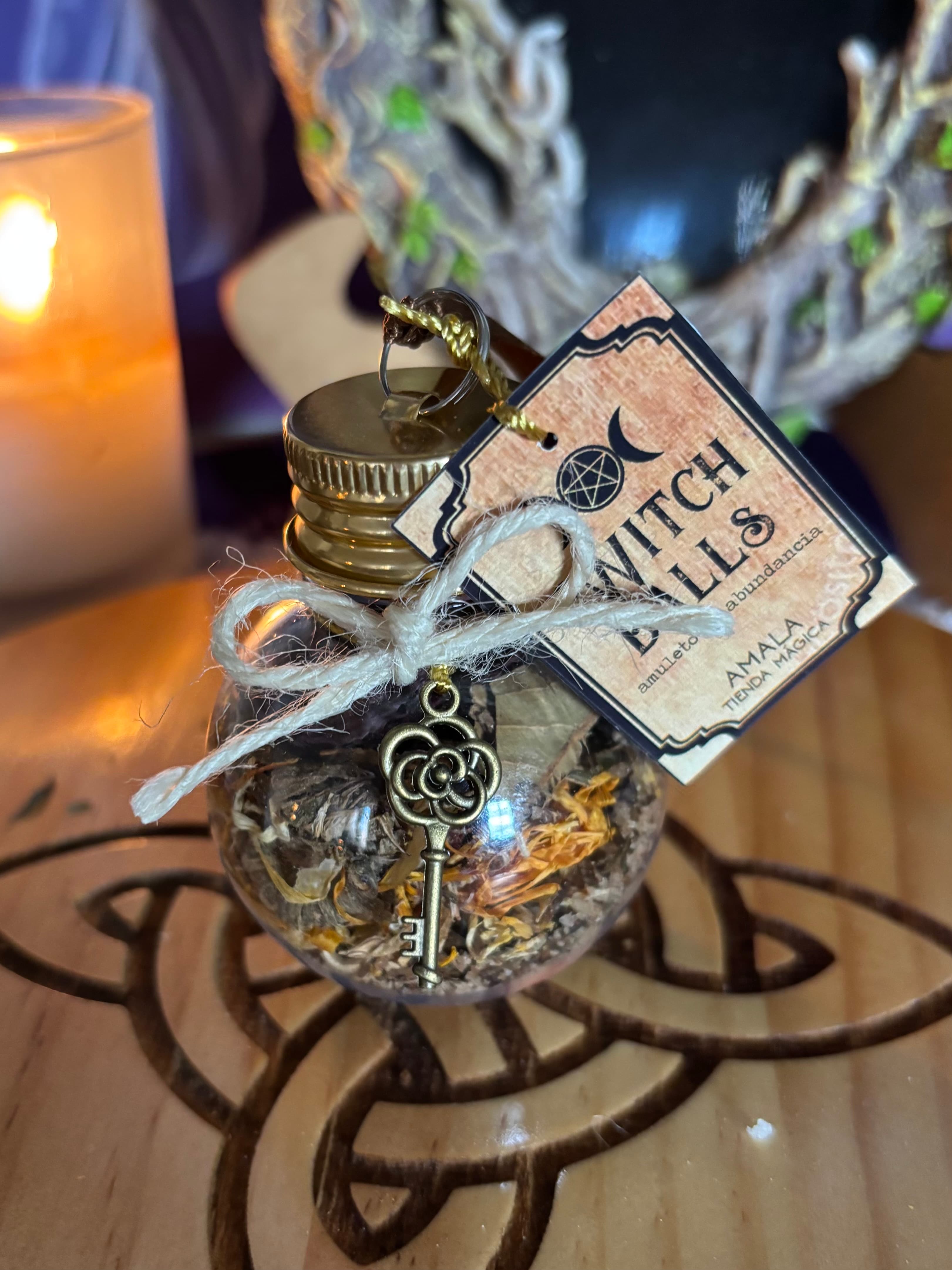 Witch ball de abundancia, amuleto 