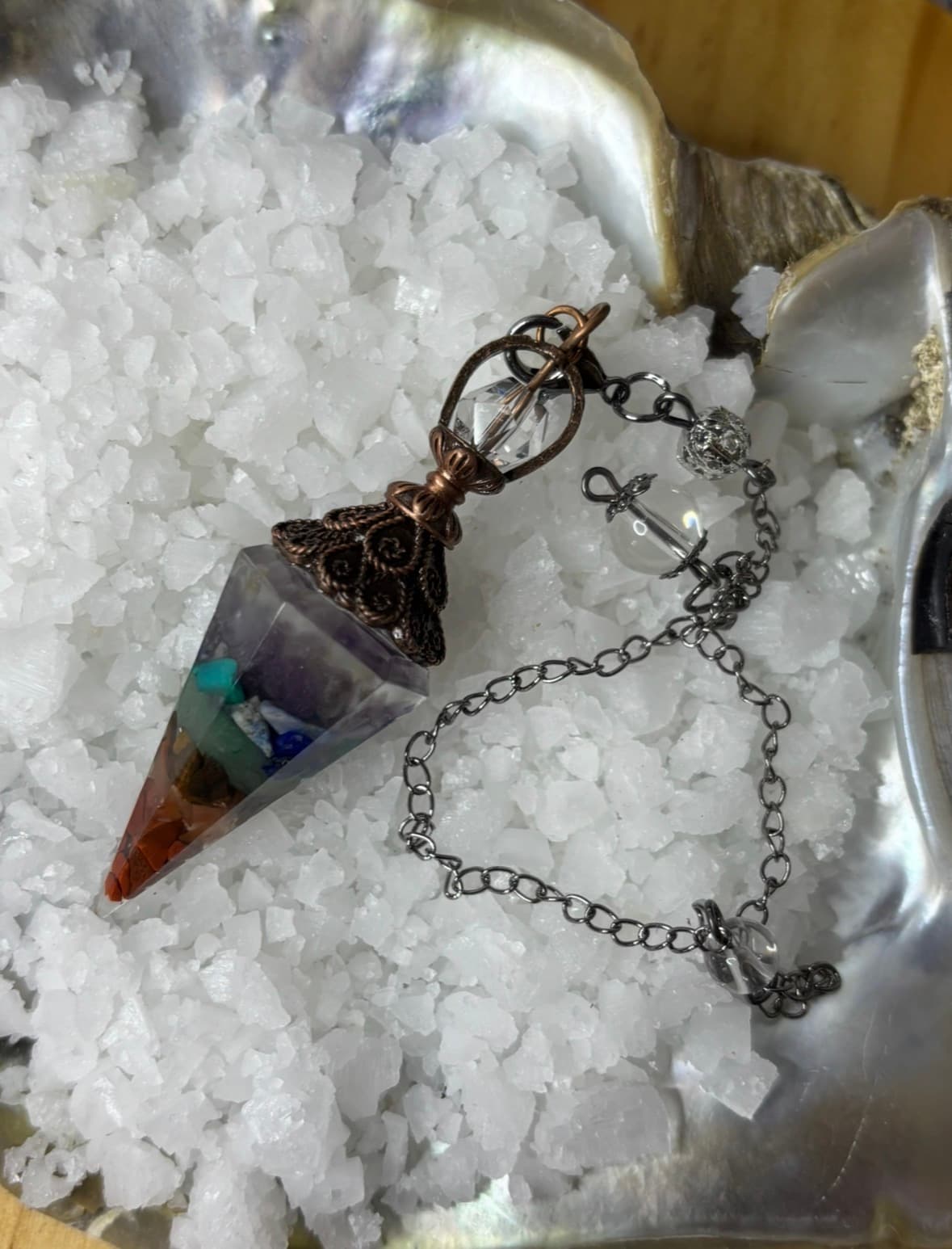 Péndulo de Orgonita 7 chakras