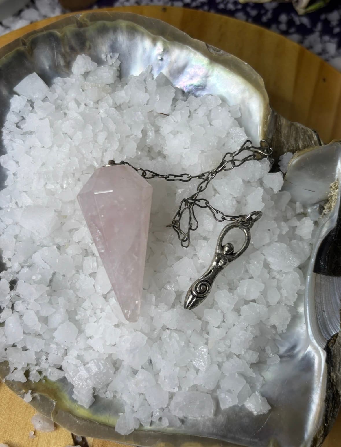 Péndulo de Cuarzo Rosa 
