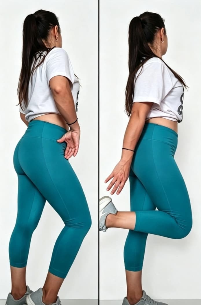 Legging Deportiva Mujer – Color: Azul Petróleo / Verde Azulado (textura lisa, elegante)