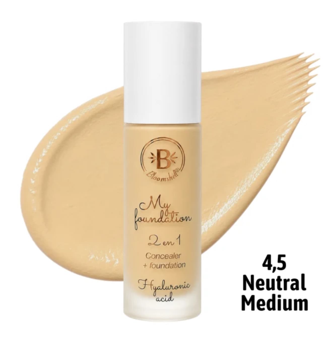BASE LIQUIDA 2EN1 TONO 4.5 NEUTRAL MEDIUM BLOOMSHELL