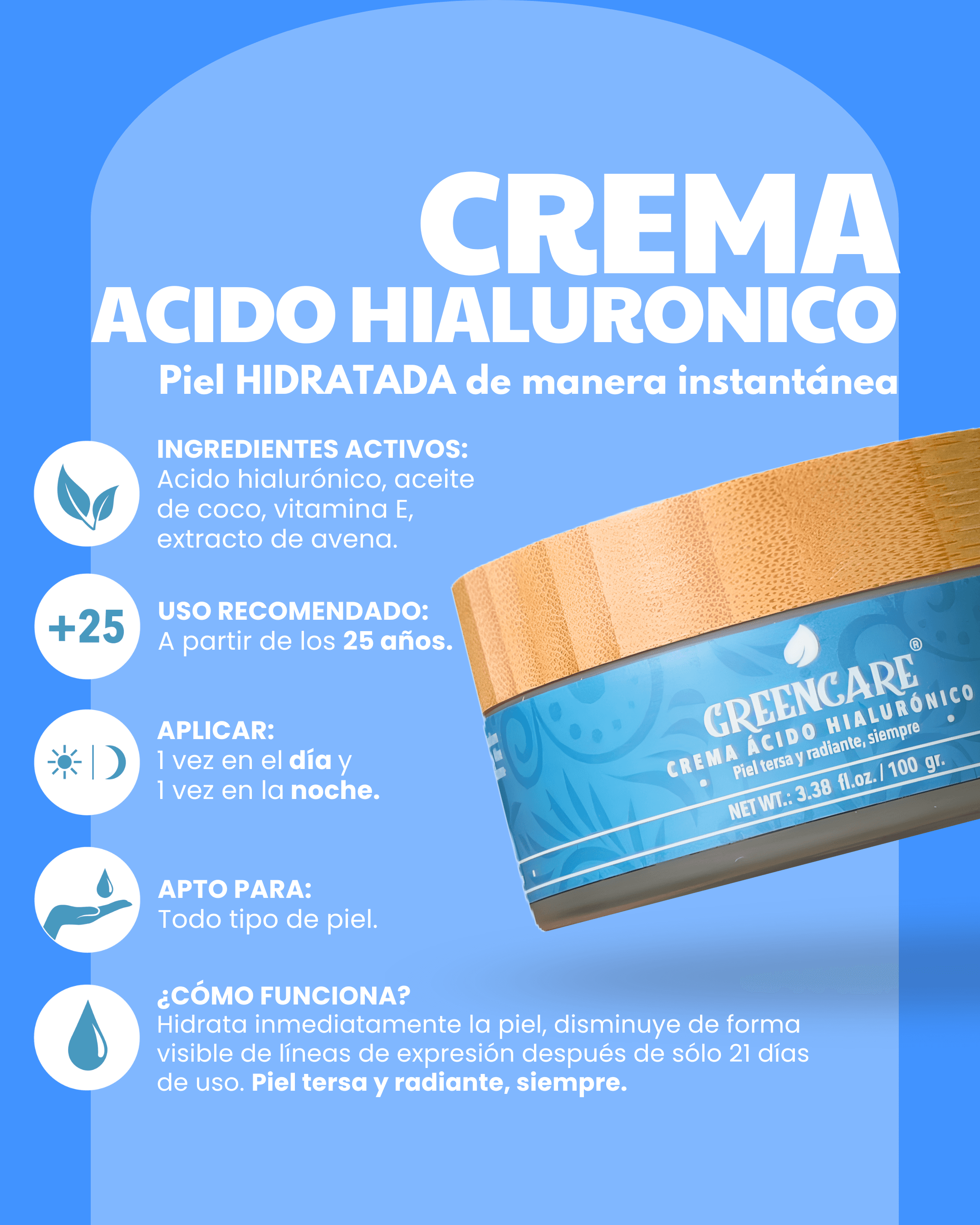 Crema ácido hialurónico 50g