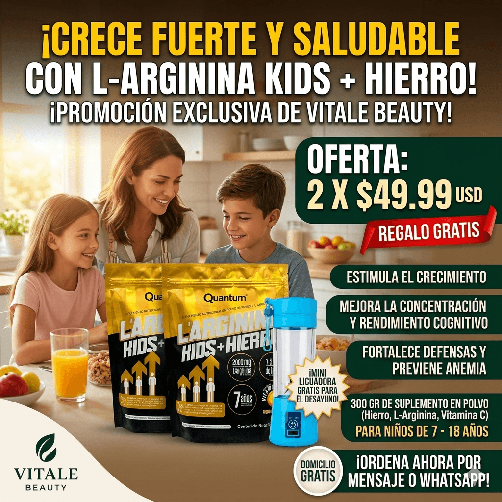 PACK L-ARGININA KIDS + HIERRO de Quantum