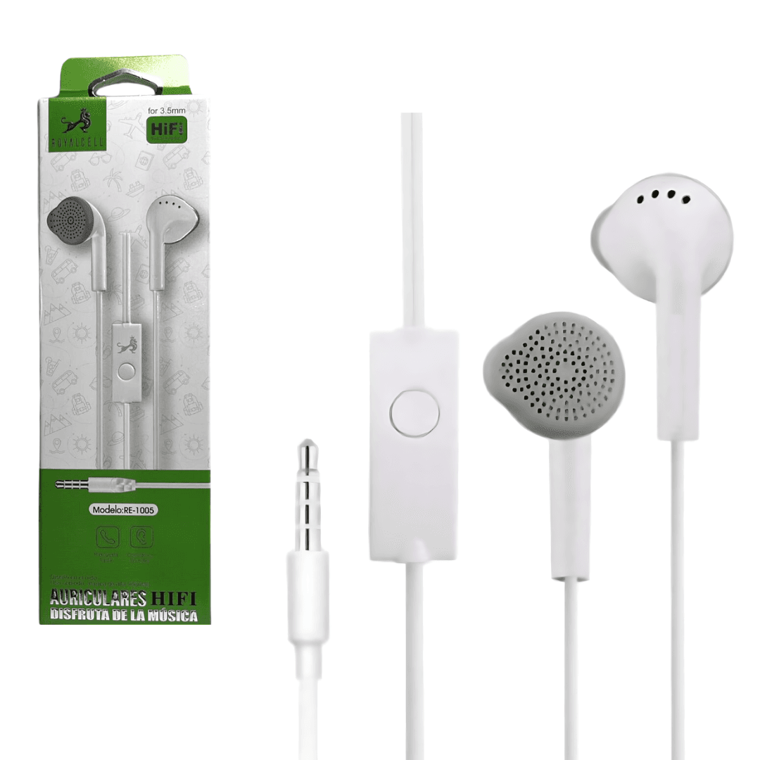 Auriculares ROYALCELL BLANCO CABLE