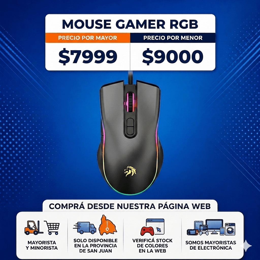 Mouse RGB Gamer Netmak
