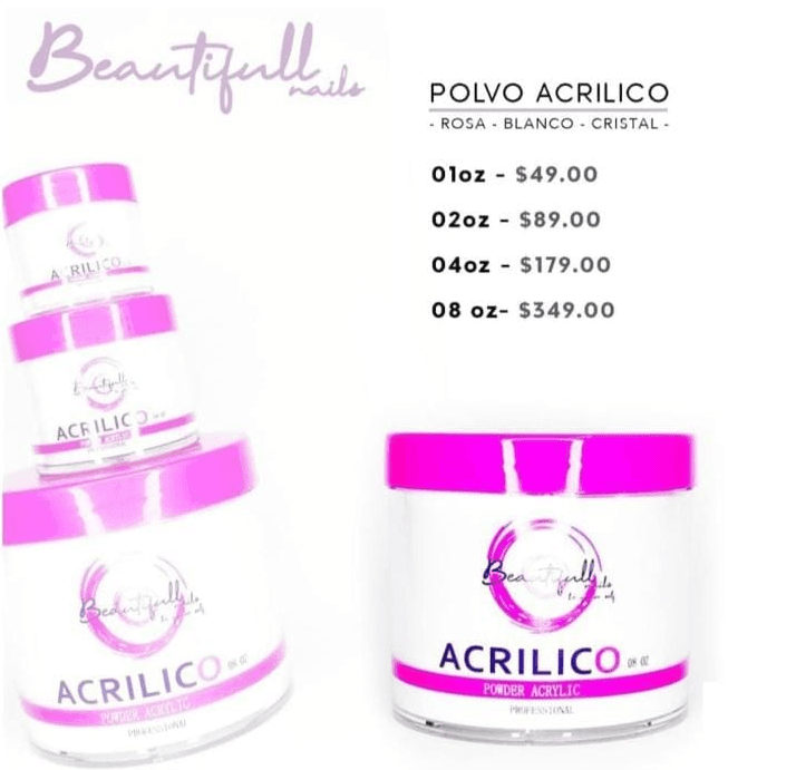 ACRILICO CRISTAL BEAUTIFULL NAILS