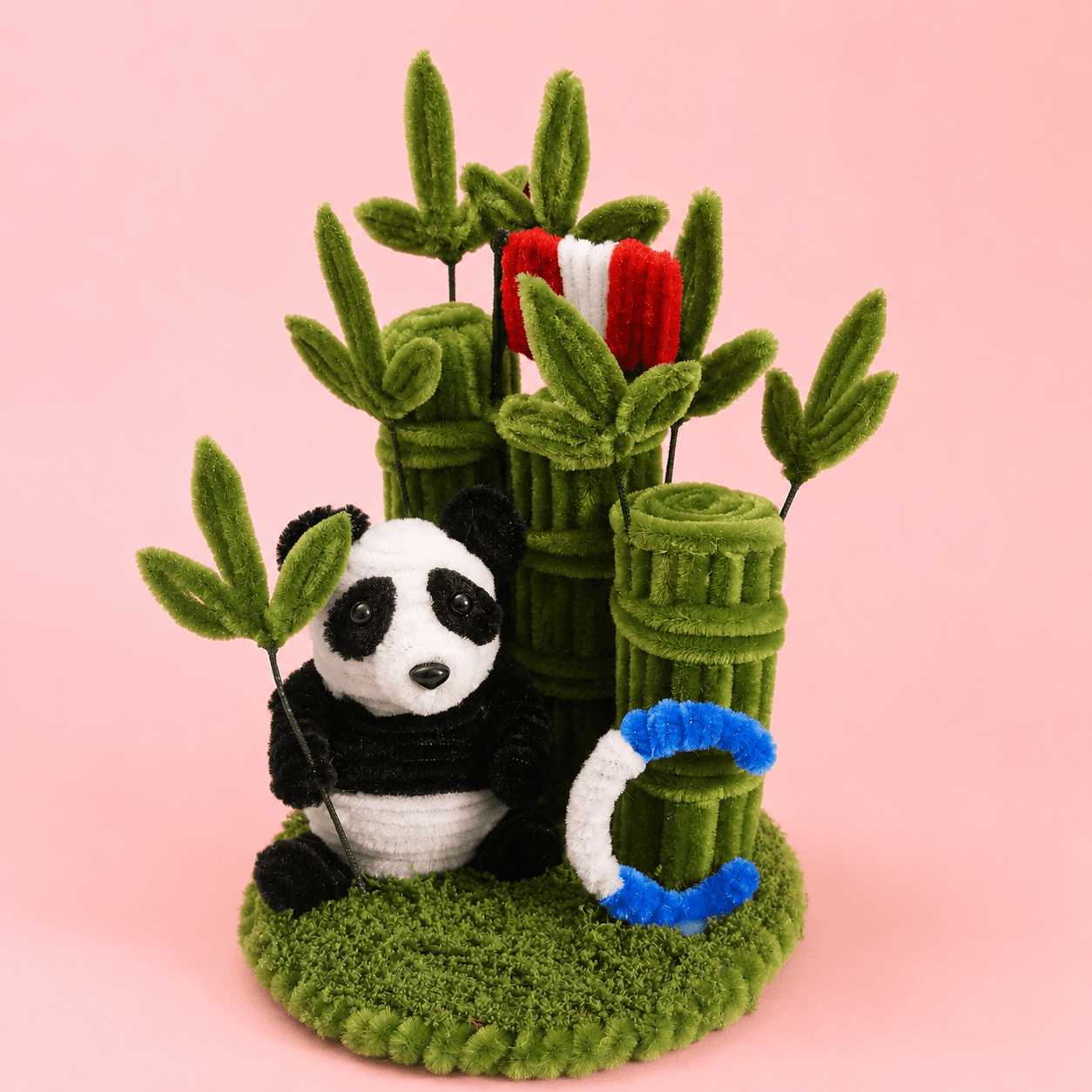 Handmade Panda Bamboo Arrangement