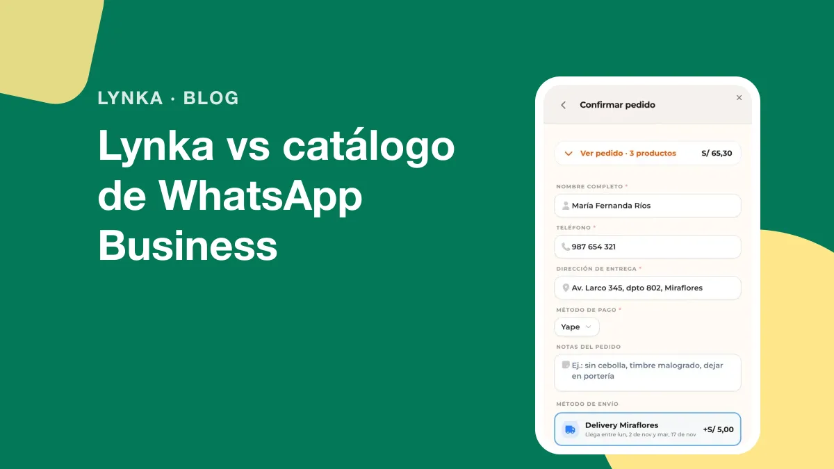 Lynka vs catálogo de WhatsApp Business: cuál usar