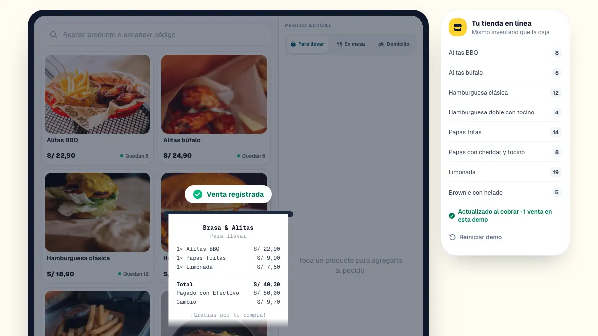 Punto de venta para tu local con el mismo inventario de tu tienda en línea