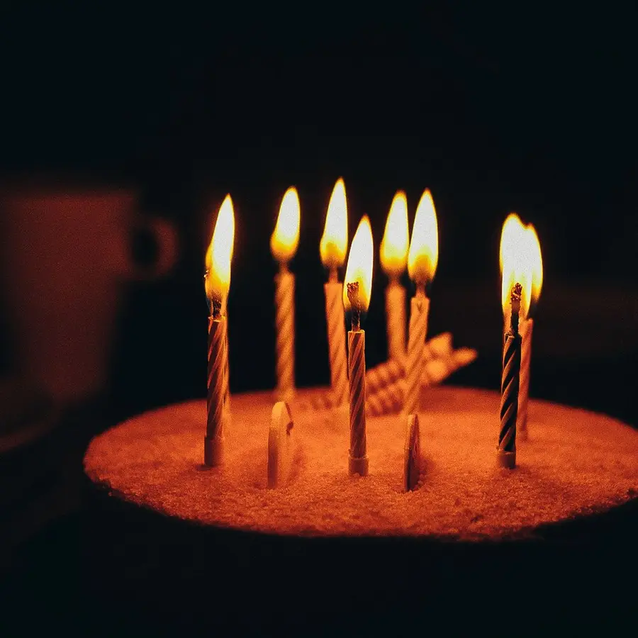 Torta de cumpleaños con velas