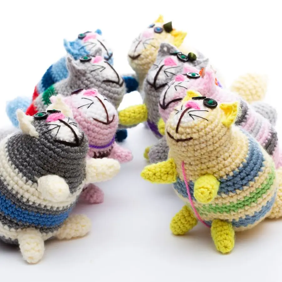 Juguetes tejidos para gato x3